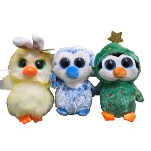 Ty Beanie Boos Lot of 3 Holiday Varity Plush Collection Assorted With Tags
